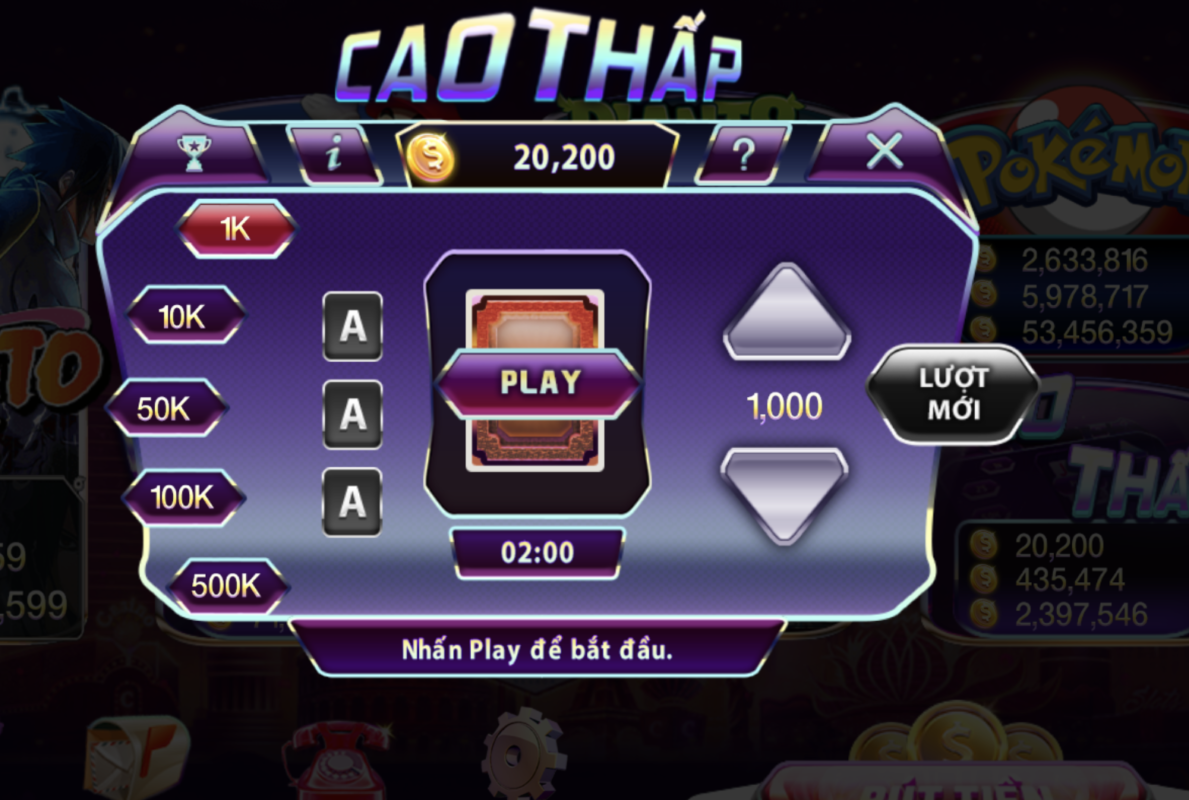cao thap 789club 3 Một số quy định trong mini game Cao thấp khi tai 789 club